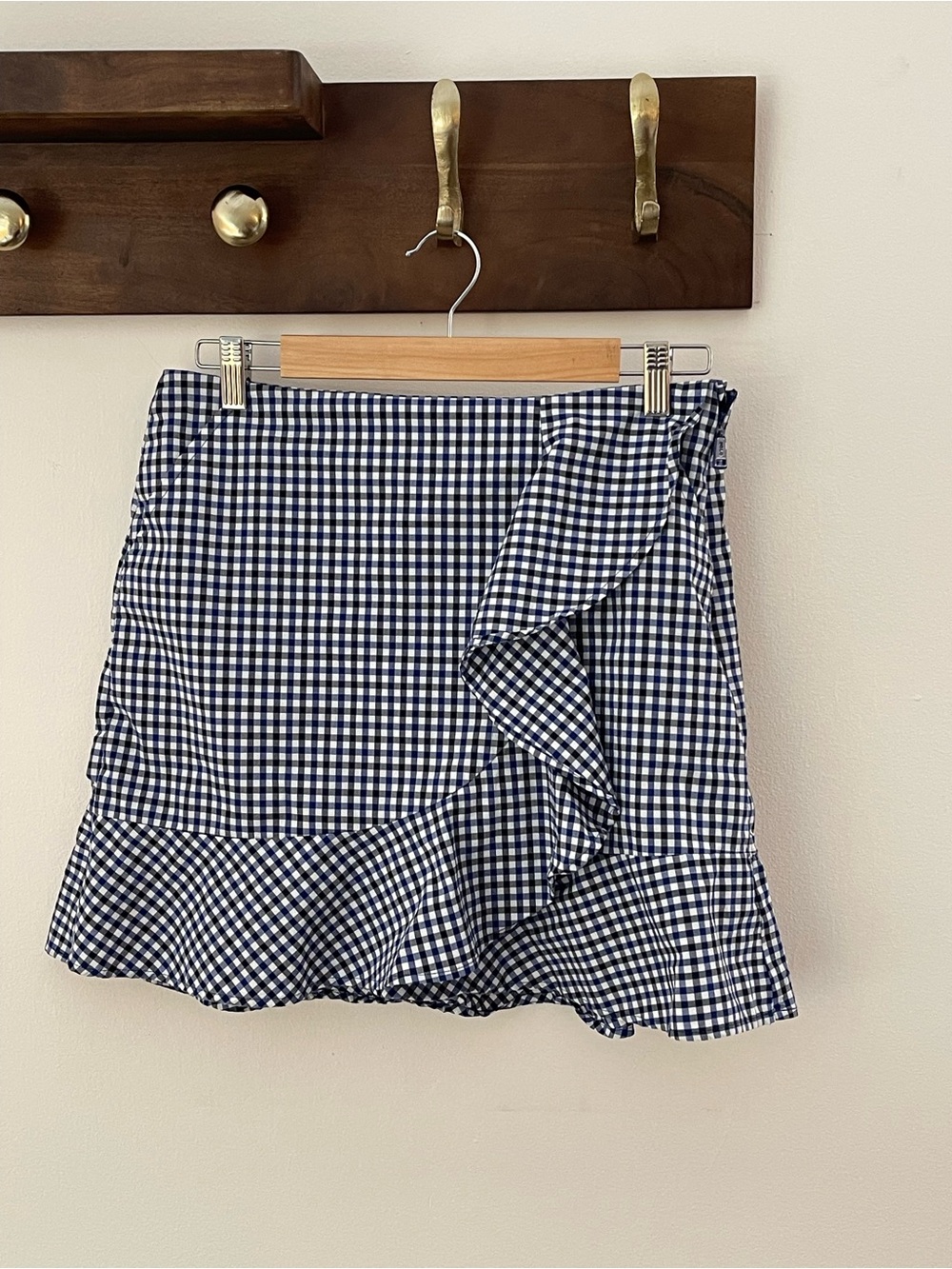 Polo Golf Ralph Lauren Gingham Ruffle Skort Size 6 Blue White